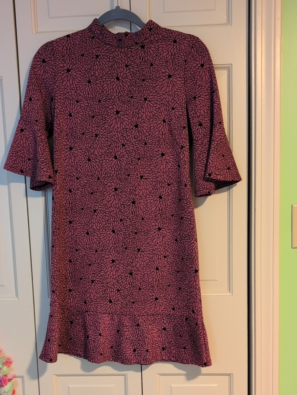 Tyler Boe Purple/Pinkel Floral-Print Midi Shift Dress